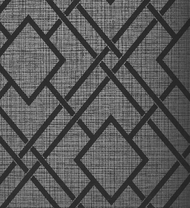 Diamond Lattice Metallic Coal by Seabrook Wallpaper Essential Textures Netherlands 56.05 12.6" 20.5" - Fabric Carolina -