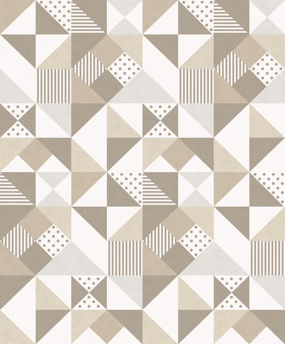 Lozenge Geometric Latte & Dorian Grey by Seabrook Wallpaper Mondrian Netherlands 56.5 25.2" 20.5" - Fabric Carolina -
