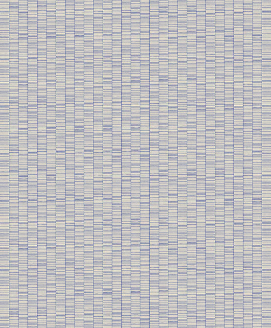 Deco Spliced Stripe Ivory & Cobalt by Seabrook Wallpaper Mondrian Netherlands 56.5 1.81" 20.5" - Fabric Carolina -