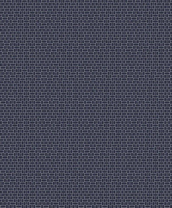 Capsule Geometric Denim Blue & Metallic Silver by Seabrook Wallpaper Mondrian Netherlands 56.5 3.15" 20.5" - Fabric Carolina -