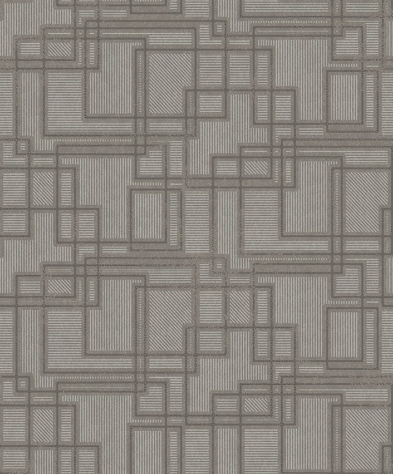 Bauhaus Cityscape Hammered Steel by Seabrook Wallpaper Mondrian Netherlands 56.5 12.6" 20.5" - Fabric Carolina -