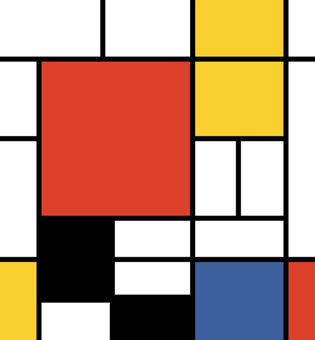 Composition Mural Multicolored by Seabrook Wallpaper Mondrian Netherlands 72.57 N/A" 98.4" - Fabric Carolina -
