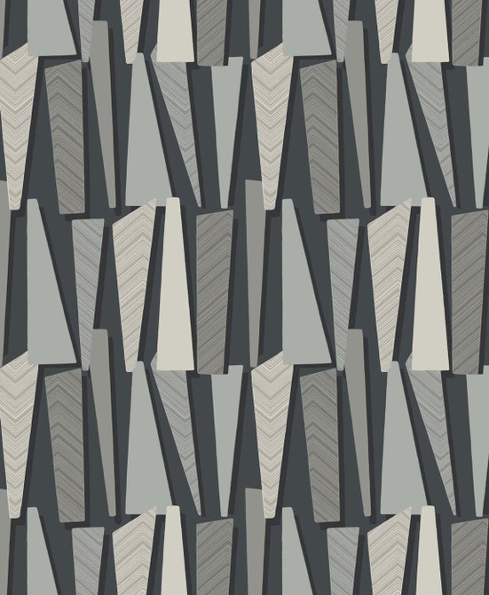 Geometric Shadows Onyx by Seabrook Wallpaper The Simple Life Netherlands 57.5 12.6" 20.9" - Fabric Carolina -