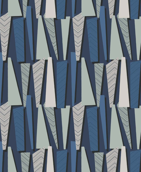 Geometric Shadows Denim by Seabrook Wallpaper The Simple Life Netherlands 57.5 12.6" 20.9" - Fabric Carolina -