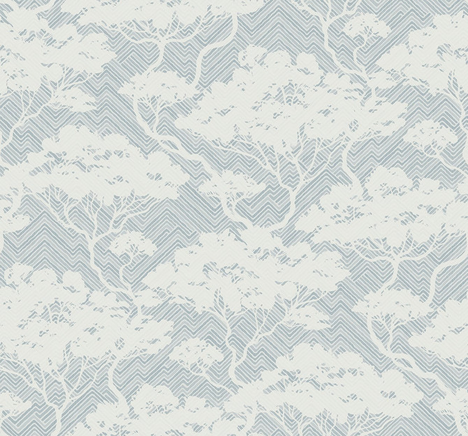 Nara Stringcloth Blue Mist by Seabrook Wallpaper Japandi Style United States 60.53 25.2" 27" - Fabric Carolina -
