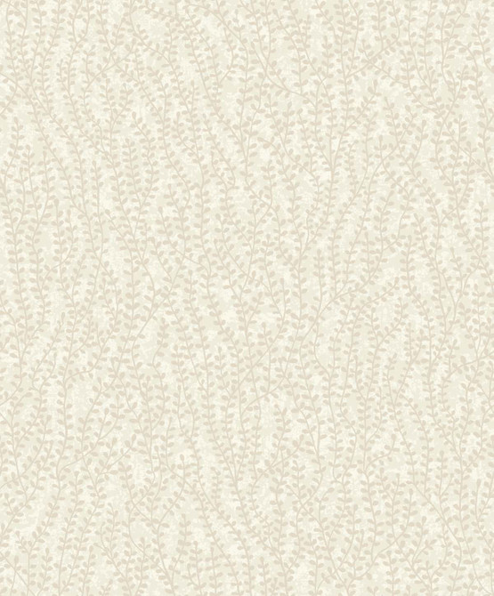 Seaweed Beaded Branches Off White Satin by Seabrook Wallpaper White Heron Netherlands 57.5 25.2" 20.9" - Fabric Carolina -