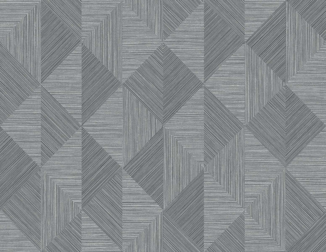 Diamond Inlay Charcoal Grass by Seabrook Wallpaper White Heron United States 60.75 20.87" 27" - Fabric Carolina -