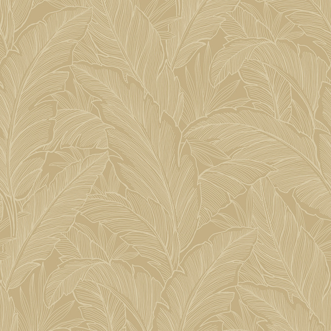 Deco Banana Leaf Old Gold by Seabrook Wallpaper Deco 2 United States 60.75 18" 27" - Fabric Carolina -