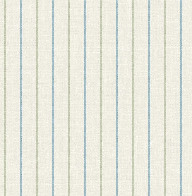 Andree Stripe French Blue & Pomme by Seabrook Wallpaper French Country United States 60.75 0" 27" - Fabric Carolina -