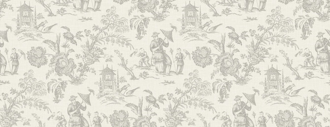 Chinoiserie Linen Fabric French Grey by Seabrook Wallpaper French Country United States 13.5 20.87" 3" - Fabric Carolina -