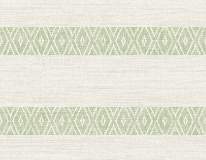 Alani Geo Stripe Aloe by Seabrook Wallpaper Coastal Haven United States 60.75 20.87" 27" - Fabric Carolina -