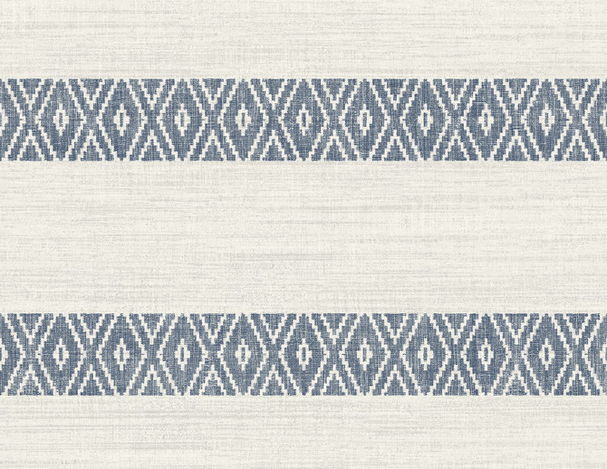 Alani Geo Stripe Nautical Blue by Seabrook Wallpaper Coastal Haven United States 60.75 20.87" 27" - Fabric Carolina -