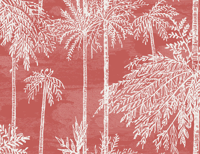 Palm Grove Coral by Seabrook Wallpaper Coastal Haven United States 60.75 20.87" 27" - Fabric Carolina -
