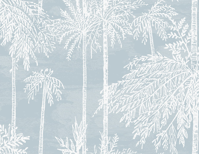 Palm Grove Hampton Blue by Seabrook Wallpaper Coastal Haven United States 60.75 20.87" 27" - Fabric Carolina -