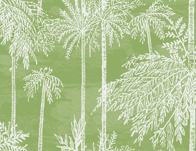 Palm Grove Summer Fern by Seabrook Wallpaper Coastal Haven United States 60.75 20.87" 27" - Fabric Carolina -