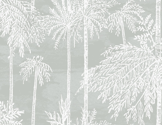 Palm Grove Misty by Seabrook Wallpaper Coastal Haven United States 60.75 20.87" 27" - Fabric Carolina -