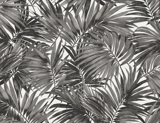 Cordelia Tossed Palms Onyx by Seabrook Wallpaper Coastal Haven United States 60.75 20.87" 27" - Fabric Carolina -