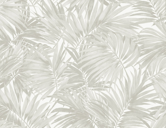 Cordelia Tossed Palms Dove Grey by Seabrook Wallpaper Coastal Haven United States 60.75 20.87" 27" - Fabric Carolina -
