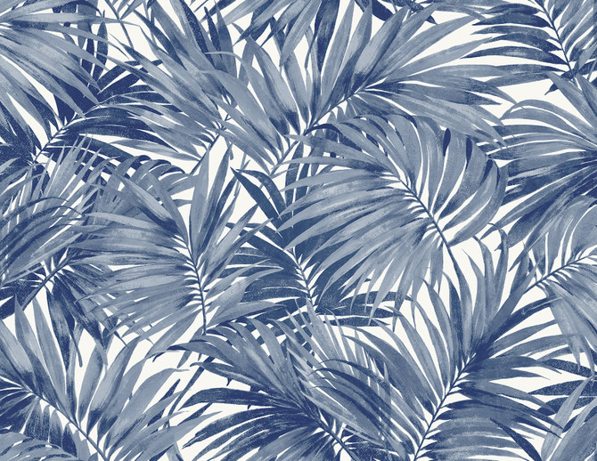 Cordelia Tossed Palms Pacific Blue by Seabrook Wallpaper Coastal Haven United States 60.75 20.87" 27" - Fabric Carolina -