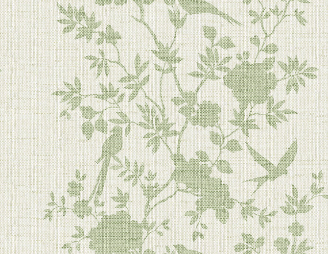 Aloha Bird Trail Green Ivy by Seabrook Wallpaper Coastal Haven United States 60.75 20.87" 27" - Fabric Carolina -