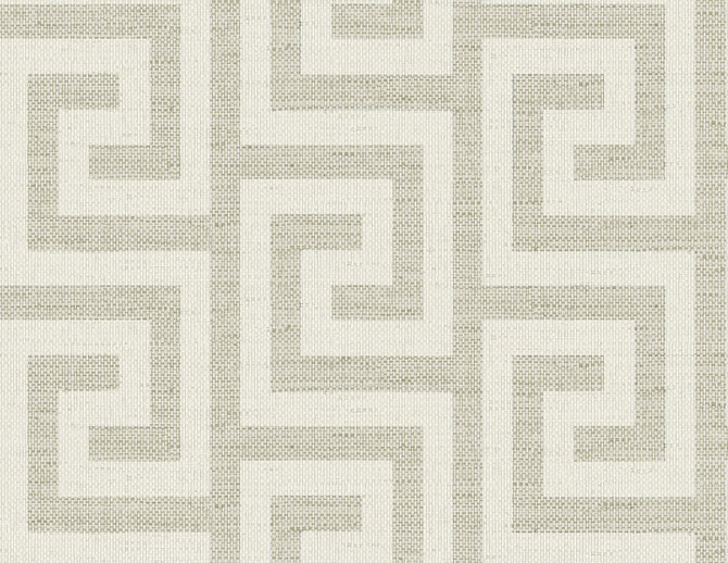 Luna Retreat Greek Key Pavestone by Seabrook Wallpaper Coastal Haven United States 60.75 5.2" 27" - Fabric Carolina -