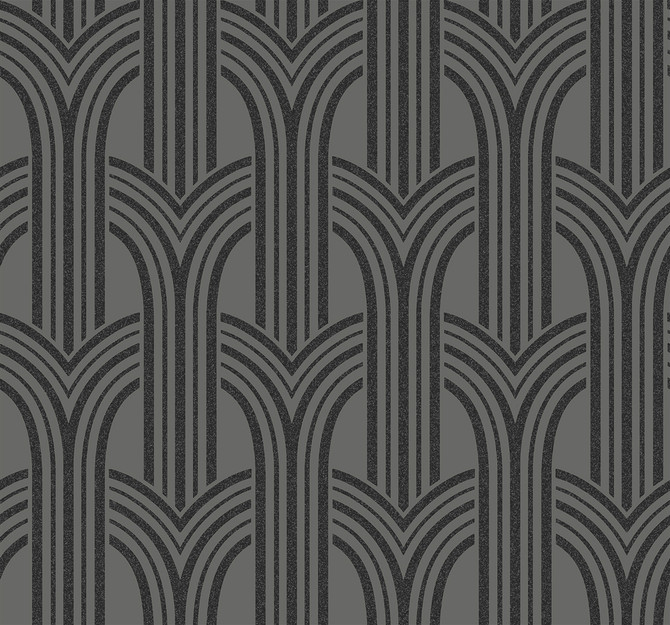 Déco Arches Pewter & Galaxy by Seabrook Wallpaper Etten Beaded Netherlands 57.5 12.6" 20.9" - Fabric Carolina -