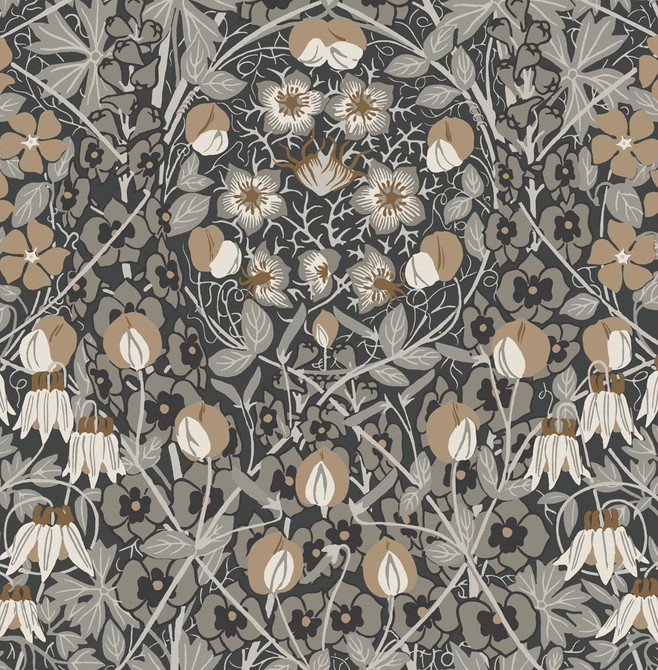 Tulip Garden Prepasted Wrought Iron & Chamois by Seabrook Wallpaper Prepasted Online United States 56.05 20.87" 20.5" - Fabric Carolina -
