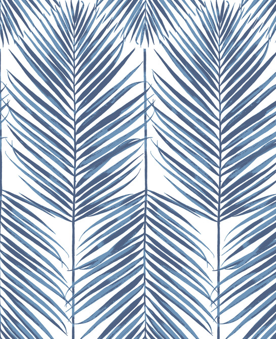 Paradise Palm Prepasted Coastal Blue by Seabrook Wallpaper Prepasted Online United States 56.05 25.2" 20.5" - Fabric Carolina -