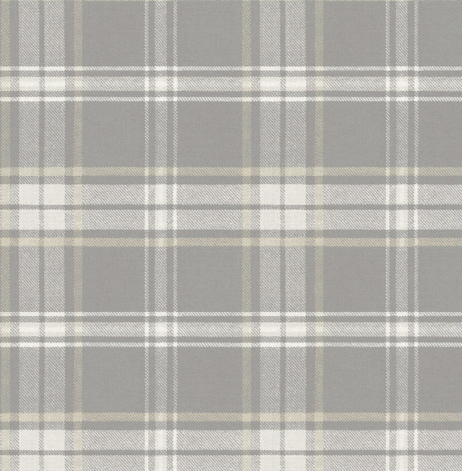 Dellabrooke Plaid Daydream Grey by Seabrook Wallpaper Prepasted Online United States 56.05 10.43" 20.5" - Fabric Carolina -