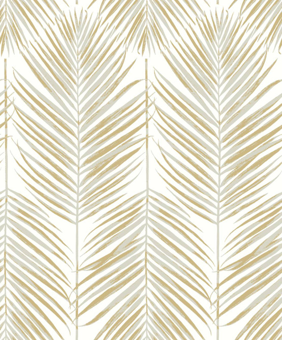 Marina Palm Silver & Gold by Seabrook Wallpaper Etten Studios Online Netherlands 57.5 25.2" 20.9" - Fabric Carolina -