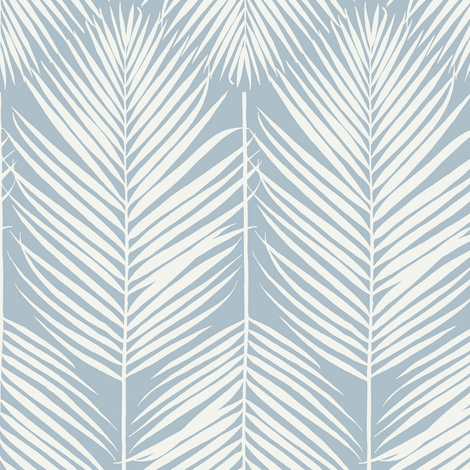 Athena Palm Hampton Blue by Seabrook Wallpaper Etten Studios Online Netherlands 57.5 25.2" 20.9" - Fabric Carolina -
