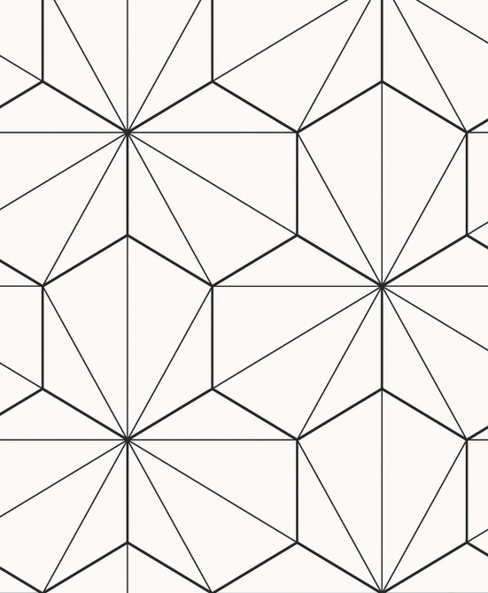 Hedron Geometric Ebony & Eggshell by Seabrook Wallpaper Etten Studios Online Netherlands 57.5 12.6" 20.9" - Fabric Carolina -