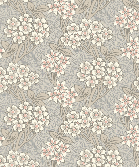 Floral Vine Daydream Grey & Rose Petal by Seabrook Wallpaper Legacy Prints Netherlands 57.5 12.6" 20.9" - Fabric Carolina -