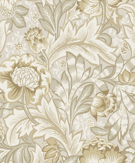 Acanthus Garden Warm Neutral by Seabrook Wallpaper Legacy Prints Netherlands 57.5 25.2" 20.9" - Fabric Carolina -