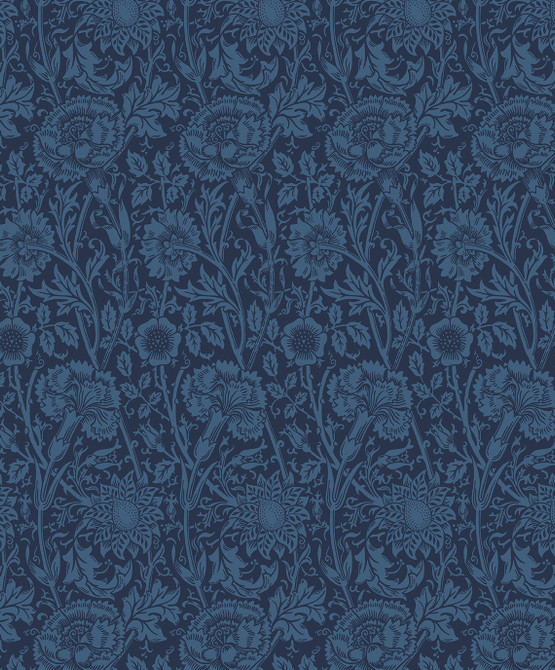 Tonal Floral Trail Marine Blue by Seabrook Wallpaper Legacy Prints Netherlands 57.5 18" 20.9" - Fabric Carolina -