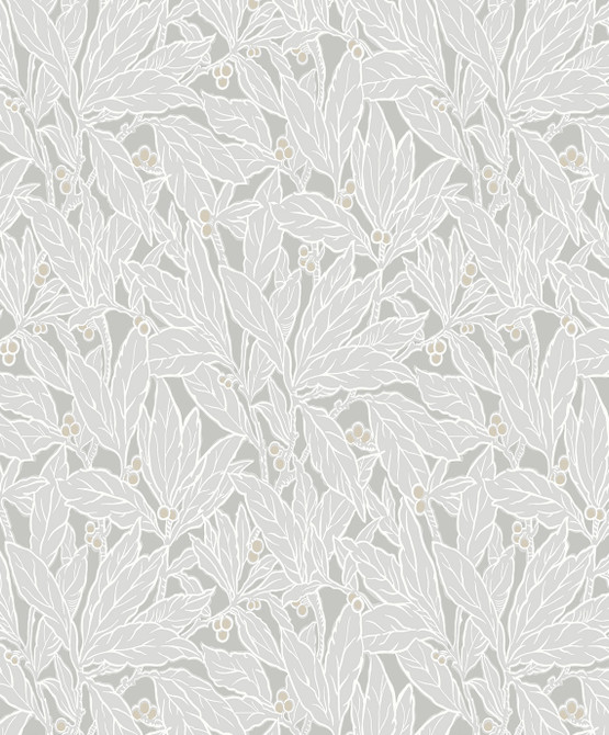 Leaf and Berry Daydream Grey by Seabrook Wallpaper Legacy Prints Netherlands 57.5 18" 20.9" - Fabric Carolina -