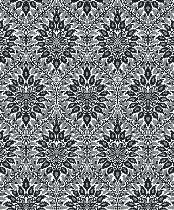 Luna Ogee Ebony & Argos Grey by Seabrook Wallpaper Legacy Prints Netherlands 57.5 12.6" 20.9" - Fabric Carolina -