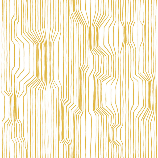 Frekvenssi Mustard and Eggshell by Seabrook Wallpaper Marimekko Vol. 5 Italy 75.5 0" 27.5" - Fabric Carolina -