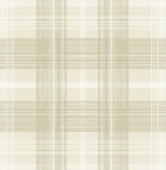 Crossroads Plaid Sand Dollar by Seabrook Wallpaper Stacy Garcia Peel and Stick United States 17.08 20.87" 20.5" - Fabric Carolina -