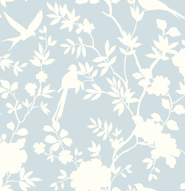 Mono Toile Hampton Blue by Seabrook Wallpaper Lillian August Peel and Stick United States 40.5 27.8" 27" - Fabric Carolina -
