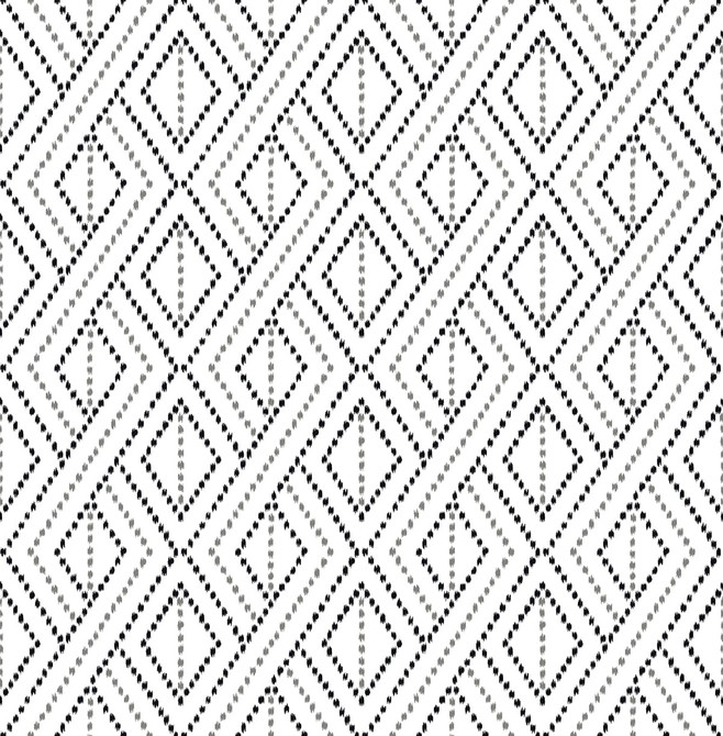 Boho Grid Alloy by Seabrook Wallpaper Lillian August Peel and Stick United States 30.75 5.22" 20.5" - Fabric Carolina -