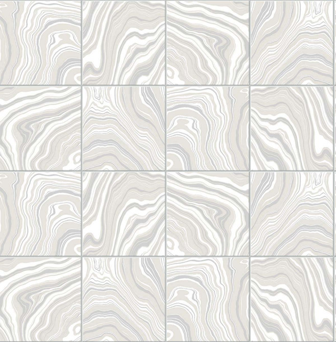 Marbled Tile Quartz by Seabrook Wallpaper Lillian August Peel and Stick United States 30.75 25.2" 20.5" - Fabric Carolina -