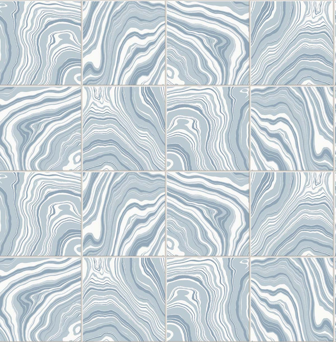 Marbled Tile Lakeside by Seabrook Wallpaper Lillian August Peel and Stick United States 30.75 25.2" 20.5" - Fabric Carolina -