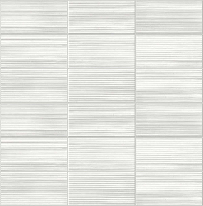 Rib Tile Morning Fog by Seabrook Wallpaper Lillian August Peel and Stick United States 30.75 25.2" 20.5" - Fabric Carolina -