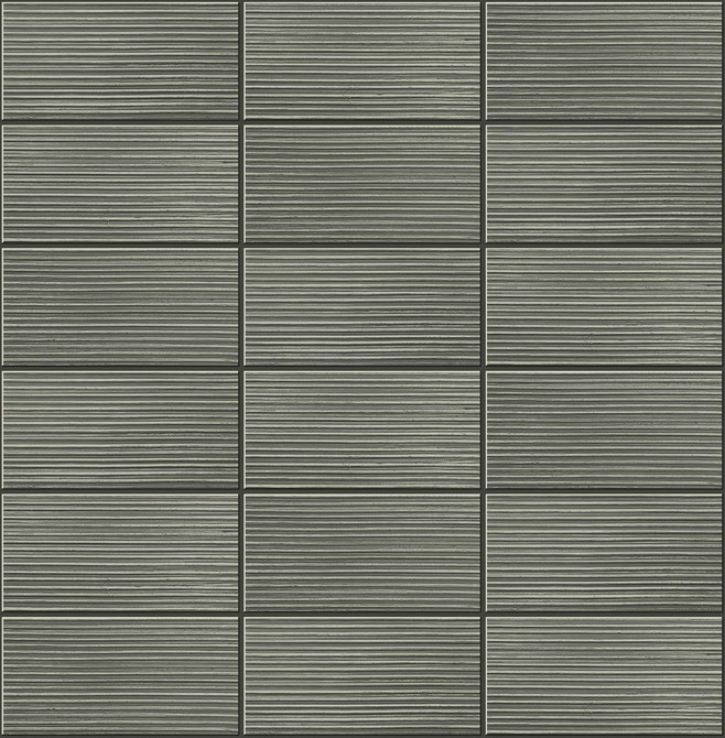 Rib Tile Charcoal by Seabrook Wallpaper Lillian August Peel and Stick United States 30.75 25.2" 20.5" - Fabric Carolina -