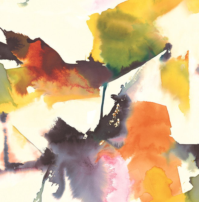 Watercolor Block Persimmon & Plum by Seabrook Wallpaper Harry & Grace Peel and Stick United States 30.75 20.87" 20.5" - Fabric Carolina -