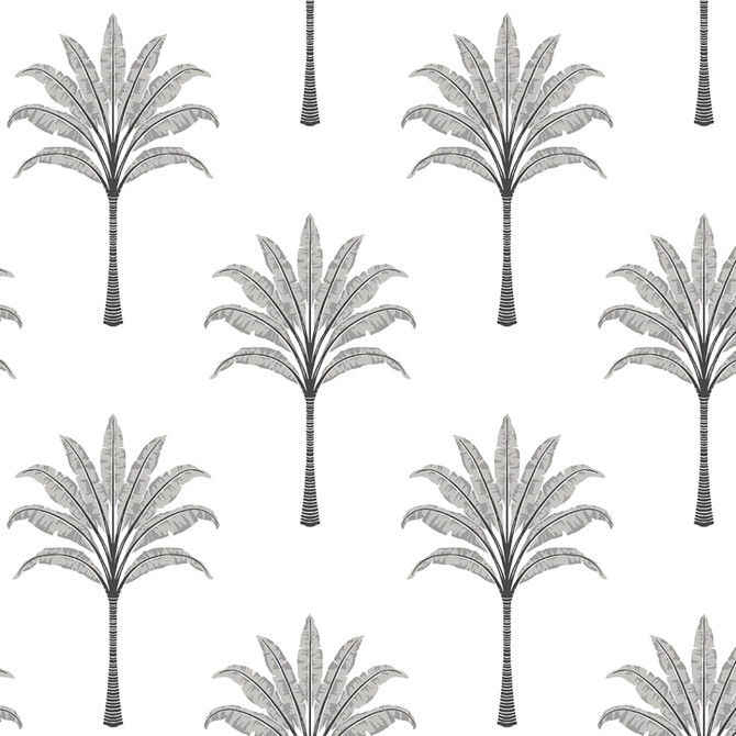 Montgomery Palm Harbor Grey by Seabrook Wallpaper Harry & Grace Peel and Stick United States 30.75 10.43" 20.5" - Fabric Carolina -
