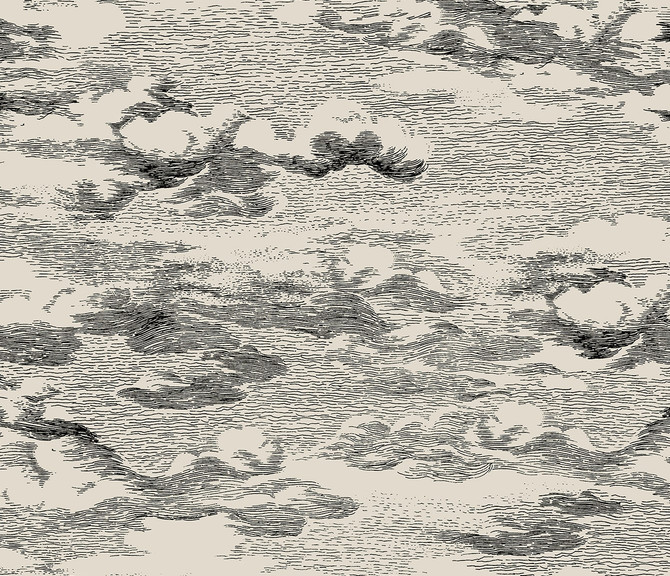 Clouds Beige & Black by Seabrook Wallpaper Harry & Grace Peel and Stick United States 30.75 18" 20.5" - Fabric Carolina -