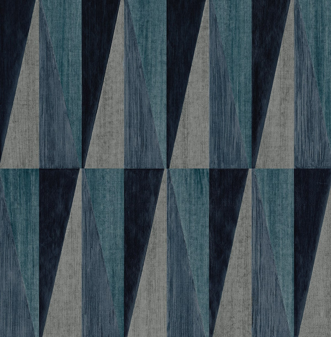 Pieced Diamonds Denim Blue by Seabrook Wallpaper Harry & Grace Peel and Stick United States 30.75 20.87" 20.5" - Fabric Carolina -