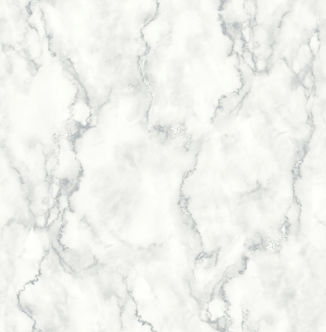 Faux Marble Gray & Metallic Silver by Seabrook Wallpaper NextWall Peel & Stick United States 30.75 20.87" 20.5" - Fabric Carolina -